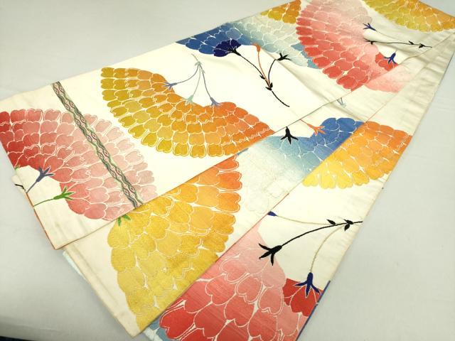 平和屋着物●龍村平蔵製 丸帯 唐織 近桜江錦 金糸 正絹 逸品 DAAU5349ps
