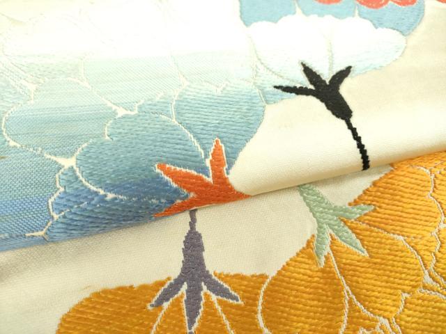 平和屋着物●龍村平蔵製 丸帯 唐織 近桜江錦 金糸 正絹 逸品 DAAU5349ps