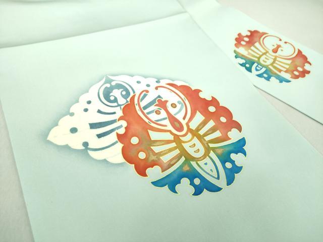 平和屋着物●塩瀬 九寸名古屋帯 舞蝶文 金彩 正絹 逸品 DAAU5364ps