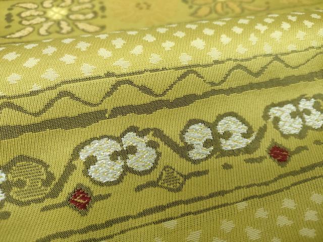 平和屋着物●九寸名古屋帯 横段花文 金銀糸 正絹 逸品 DAAU5381ps