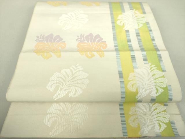 平和屋着物●本場筑前博多織 八寸名古屋帯 舞花間道 正絹 逸品 DAAU5388ps