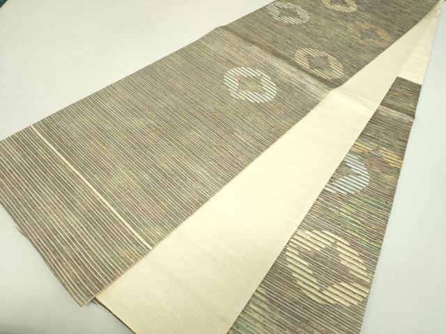 平和屋着物●六通柄袋帯 作家物 七宝文 金銀糸 正絹 逸品 DAAU5421ps