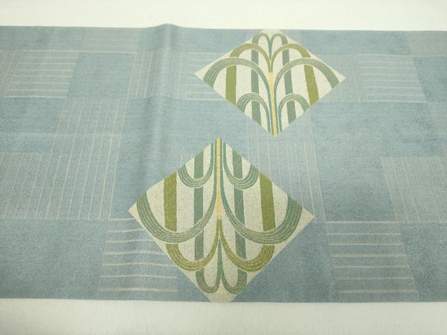 平和屋着物●太鼓柄袋帯 菱取笹文 金糸 正絹 逸品 DAAU5443ps