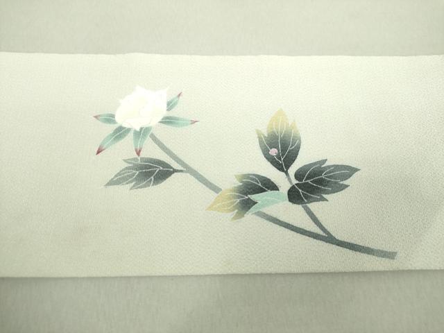 平和屋着物●人間国宝・羽田登喜男 九寸名古屋帯 牡丹文 鬼しぼ縮緬 正絹 逸品 DAAU5464ps