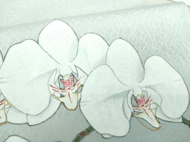平和屋着物●九寸名古屋帯 松浦道治 手描き 胡蝶蘭 金彩 正絹 逸品 DAAU5504ps