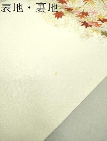 平和屋着物●つけ帯 楓文 鬼しぼ縮緬 正絹 逸品 DAAU5545ps