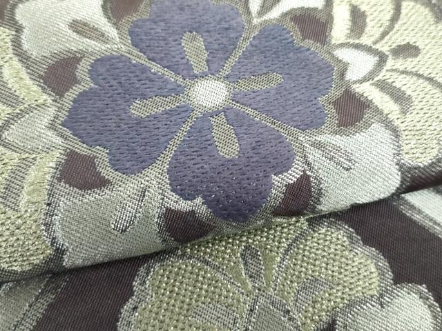 平和屋着物●西陣 川島織物 六通柄 本袋帯 花菱文 金銀糸 正絹 逸品 DAAU5555ps