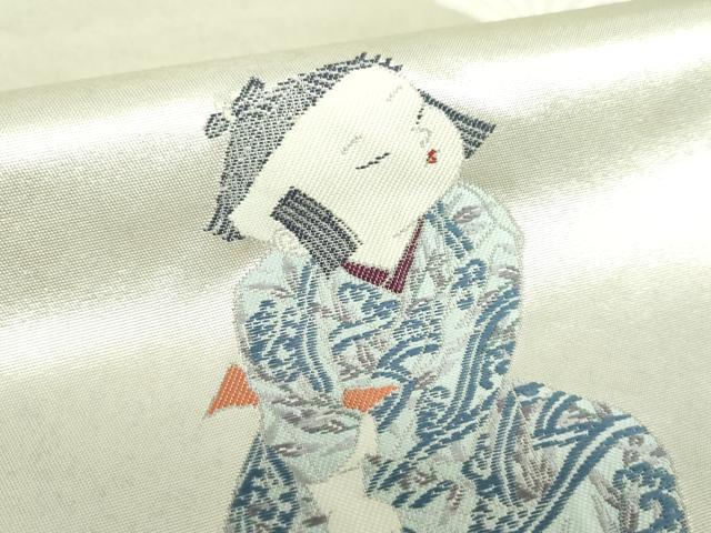 平和屋着物●加賀友禅の巨匠 初代 由水十久 西陣 長嶋成織物 ながしま帯 太鼓柄袋帯 晴れの日 瀞銀錦 銀座おゝぎ屋扱い 逸品 DAAU5566ps