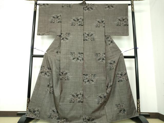 平和屋着物●本場大島紬 7マルキ 風景文 正絹 逸品 未使用 DAAU5581ps