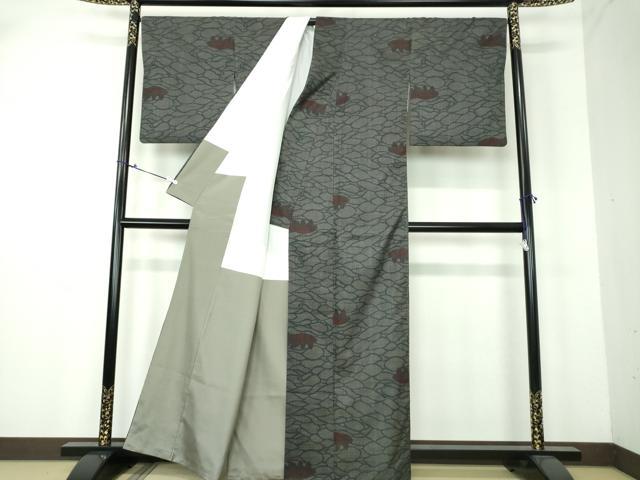 平和屋着物●本場大島紬 7マルキ 抽象文様 正絹 逸品 DAAU5583ps