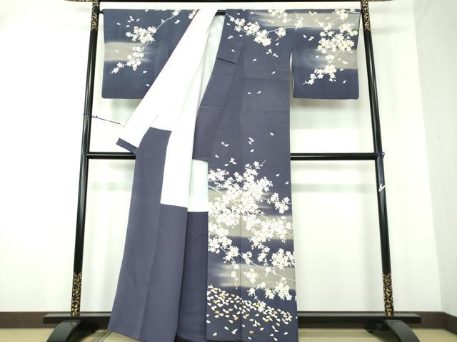 平和屋着物●訪問着 駒刺繍 枝桜 暈し染め 金彩 鈴乃屋扱い 正絹 逸品 DAAU5601ps