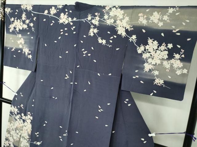 平和屋着物●訪問着 駒刺繍 枝桜 暈し染め 金彩 鈴乃屋扱い 正絹 逸品 DAAU5601ps