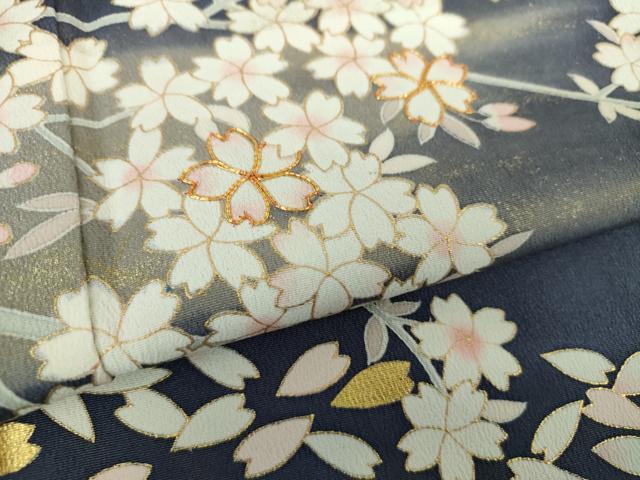 平和屋着物●訪問着 駒刺繍 枝桜 暈し染め 金彩 鈴乃屋扱い 正絹 逸品 DAAU5601ps