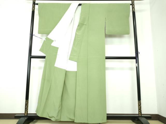 平和屋着物●上質な色無地 若葉色 まるやま扱い 正絹 逸品 DAAU5606ps