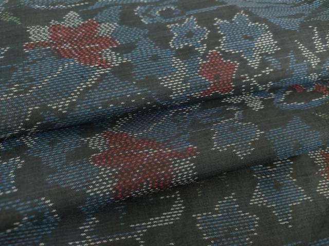 平和屋着物●本場大島紬 風景花文 正絹 逸品 DAAU5627ps