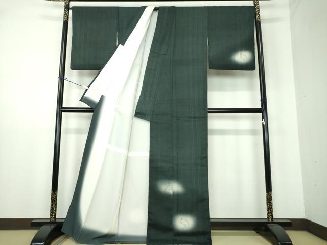 平和屋着物●訪問着 紬地 手描き 兎 正絹 逸品 DAAU5633ps