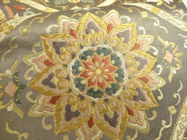 平和屋着物●西陣の名門 本家加納 六通柄袋帯 唐織 正倉院花鳥文 金糸 正絹 逸品 DAAU5664ps