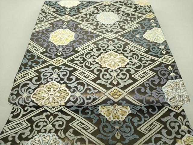 平和屋着物●六通柄袋帯 唐織 松皮菱花文 金銀糸 正絹 逸品 DAAU5681ps