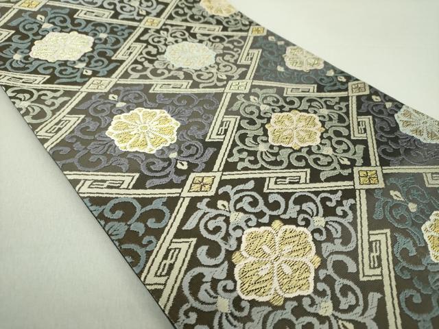 平和屋着物●六通柄袋帯 唐織 松皮菱花文 金銀糸 正絹 逸品 DAAU5681ps