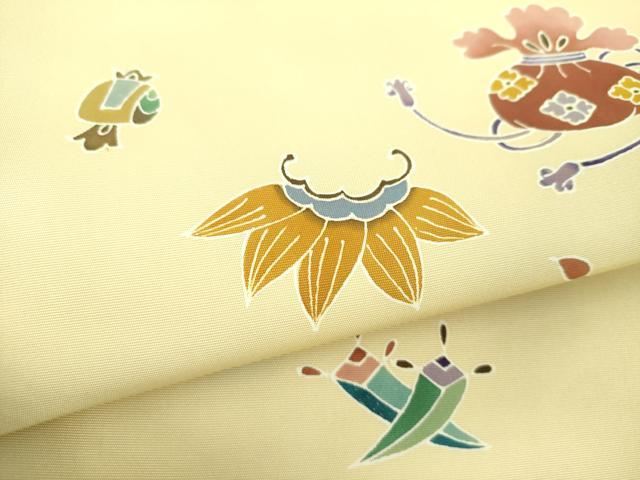 平和屋着物●塩瀬 九寸名古屋帯 宝尽くし 正絹 逸品 未使用 DAAU5775ps
