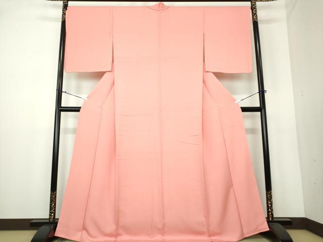 平和屋着物●上質な色無地 霞地紋 薄紅色 正絹 逸品 DAAU5784ps