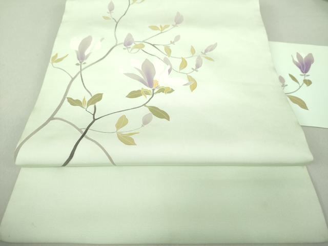 平和屋着物●塩瀬 九寸名古屋帯 木蓮 正絹 逸品 DAAU5851ps