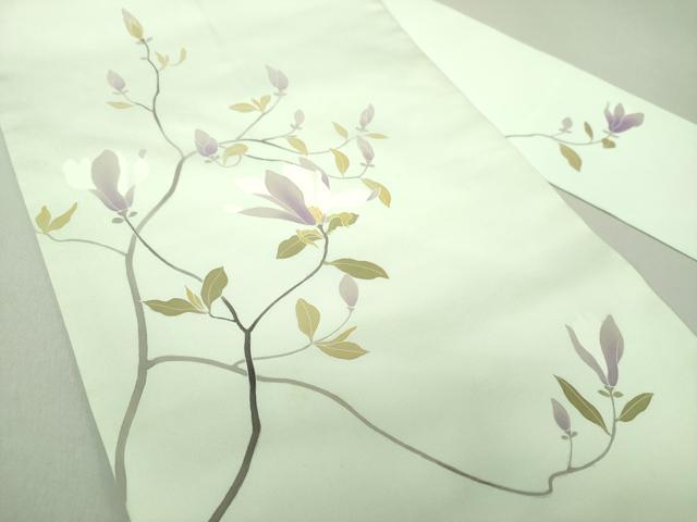 平和屋着物●塩瀬 九寸名古屋帯 木蓮 正絹 逸品 DAAU5851ps