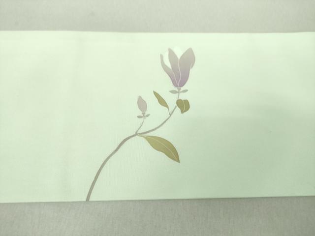 平和屋着物●塩瀬 九寸名古屋帯 木蓮 正絹 逸品 DAAU5851ps