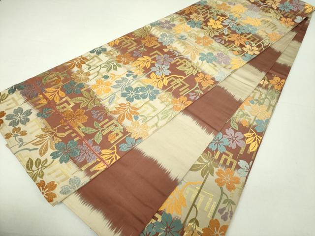 平和屋着物●六通柄 本袋帯 唐織 枝垂れ桜 金糸 正絹 逸品 DAAU5900ps