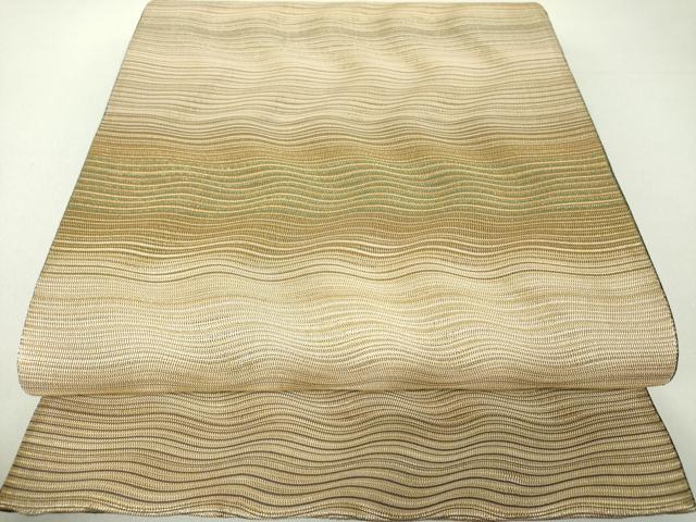 平和屋着物●全通柄袋帯 波霞 金糸 正絹 逸品 DAAU5935ps