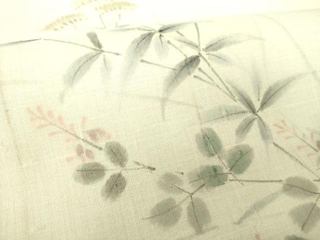 平和屋着物*夏物 九寸名古屋帯 生紬 手描き 秋草文 正絹 逸品 DAAU5960ps