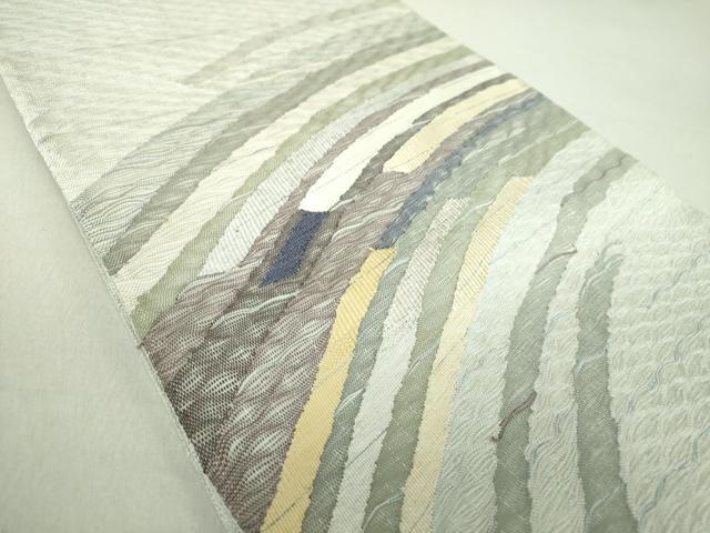 平和屋着物▽太鼓柄袋帯 スリーシーズン帯 春 夏 秋 櫛織り 霞文 正絹 逸品 DAAU5987ps
