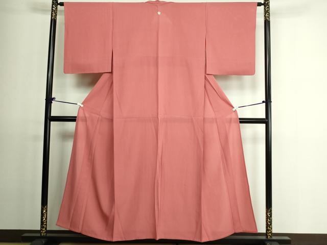 平和屋着物*夏物 色無地 絽 甚三紅色 正絹 逸品 DAAU6167sf