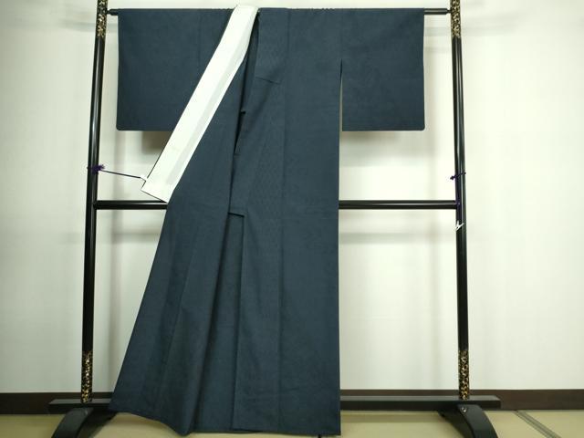 平和屋着物▽本塩沢 単衣 110亀甲 菱文 正絹 逸品 DAAU6371sf
