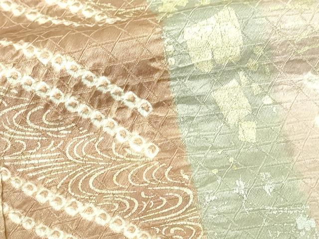 平和屋着物▽訪問着 単衣 刺繍 絞り 花籠文 金銀彩 正絹 逸品 DAAU6372sf