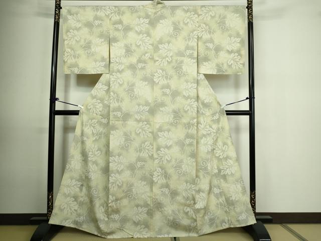 平和屋着物▽本塩沢 単衣 唐草文 正絹 逸品 DAAU6373sf