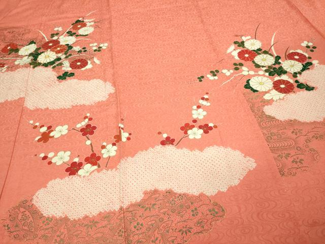平和屋着物▽訪問着 単衣 駒刺繍 絞り 草花文 金彩 正絹 逸品 DAAU6386sf