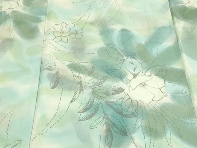 平和屋着物▽上質な小紋 単衣 草花文 正絹 逸品 DAAU6387sf