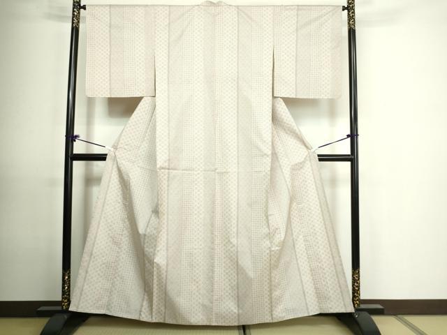 平和屋着物▽本場大島紬 白大島 単衣 9マルキ 吉祥文 ますいわ屋扱い 正絹 逸品 DAAU6399sf