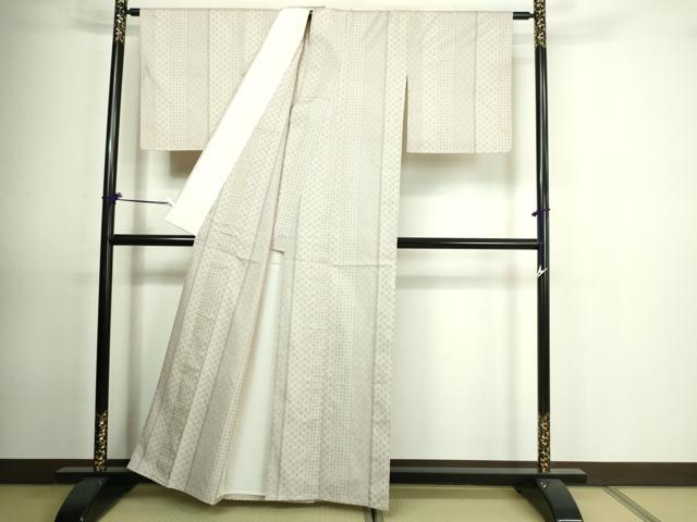 平和屋着物▽本場大島紬 白大島 単衣 9マルキ 吉祥文 ますいわ屋扱い 正絹 逸品 DAAU6399sf