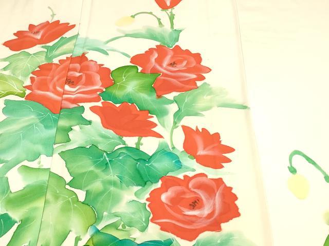 平和屋着物▽訪問着 単衣 手描き 草花文 暈し染め 正絹 逸品 DAAU6403sf