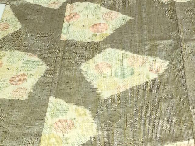 平和屋着物▽上質な紬 単衣 牡丹 正絹 逸品 DAAU6414sf