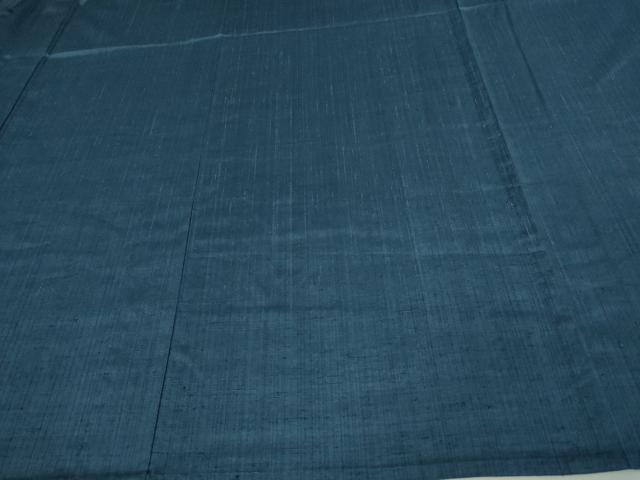 平和屋着物▽男性 紬 単衣 青藍色 正絹 逸品 未使用 DAAU6422sf