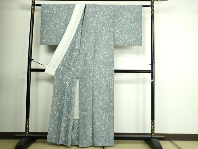 平和屋着物▽上質な小紋 単衣 花蝶文 正絹 逸品 DAAU6424sf