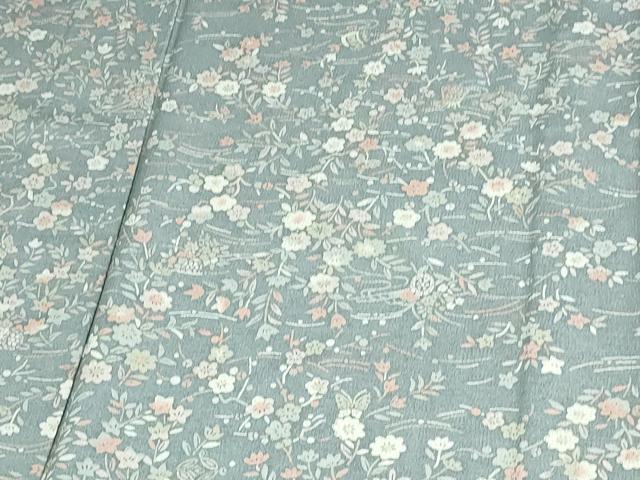平和屋着物▽上質な小紋 単衣 花蝶文 正絹 逸品 DAAU6424sf