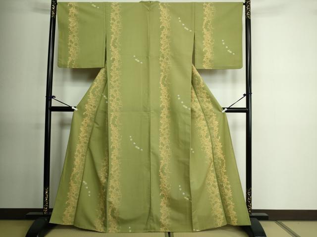 平和屋着物▽小紋 単衣 草花文 洗える着物 DAAU6431sf