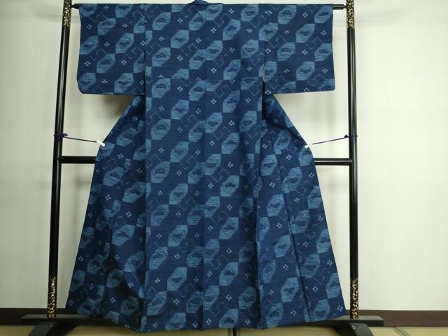 平和屋着物▽上質な紬 単衣 松文 正絹 逸品 DAAU6432sf