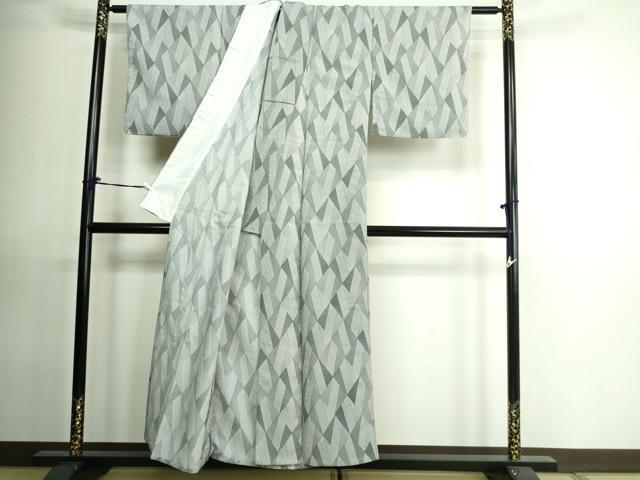 平和屋着物▽小紋 単衣 菱文 洗える着物 DAAU6434sf