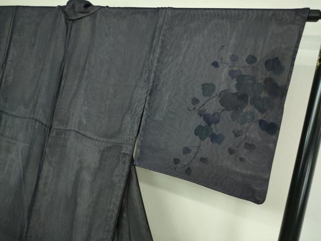 平和屋着物▽訪問着 単衣 無双 紗袷 紗×絽 蔦の葉文 正絹 逸品 DAAU6520sf
