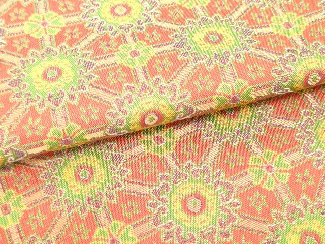 平和屋着物●龍村美術織物 九寸開き名古屋帯 蜀紅錦 正絹 逸品 DAAU6521ob